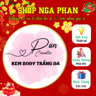 KT: 6.5cm, Combo 100 Tem Giấy ảnh, Tem nhựa, Tem trong Kem Body, Cốt, Trộn - KT: 6.5cm