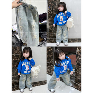 [Hàng loại 1] Quần jeans xuông rách cho bé trai & bé gái siêu ngầu