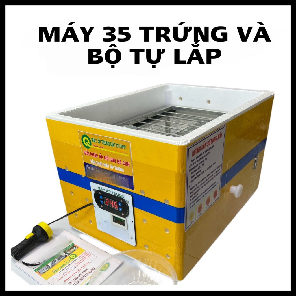 Máy ấp trứng 35 trứng thùng xốp và bộ combo tự lắp thùng xốp
