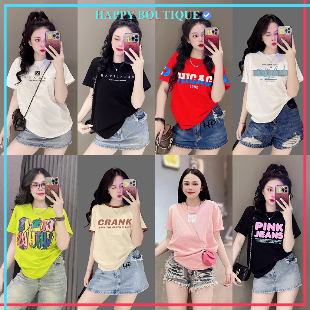 Áo Thun Thái Nữ Cotton 100% Mềm Mịn Mát, Form Vừa 40~60kg, Nhiều Mẫu, Phong Cách, Cá Tính, Độc Đáo | BigBuy360 - bigbuy360.vn