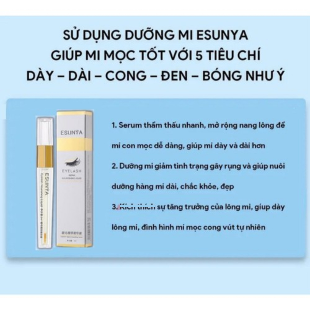 Tinh chất serum siêu dưỡng mi ESUNYA - Giúp kích thích mọc mi, cho đôi mi dày dài chắc khỏe, không gây cay mắt - QUINN