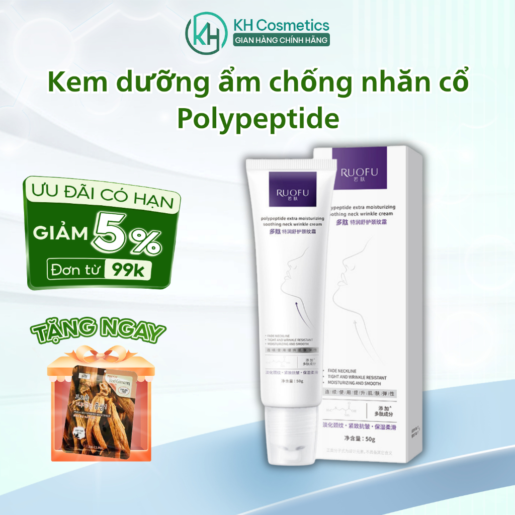 Kem Dưỡng Da Vùng Cổ Ruofu Polypeptide - Kem dưỡng cổ Polypeptide cải thiện nếp nhăn, tăng độ đàn hồi cho da