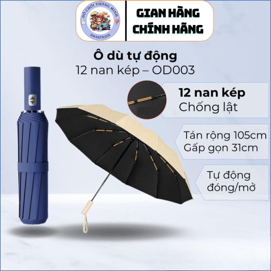 Ô đóng mở tự động 12 nan kép, ô dù che mưa nắng mini chống tia UV tự động đóng mở nhỏ gọn,Dành cho mọi lưa tuổi