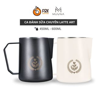 Ca Đánh Sữa Latte Art Bằng Thép Không Gỉ 304 Cao Cấp Nhiều Màu 450ml - 600ml MUVNA | Type B Milk Pitcher