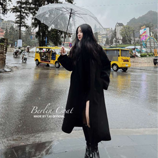 Áo khoác dạ dáng mangto HAI LỚP cổ vest có đai eo mặc đôi nam nữ BERLIN (+15% phí sàn) (T-Ju thiết kế)