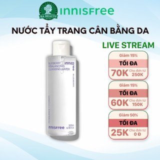Nước tẩy trang cân bằng da innisfree BLUEBERRY REBALANCING CLEANSING WATER 200mL