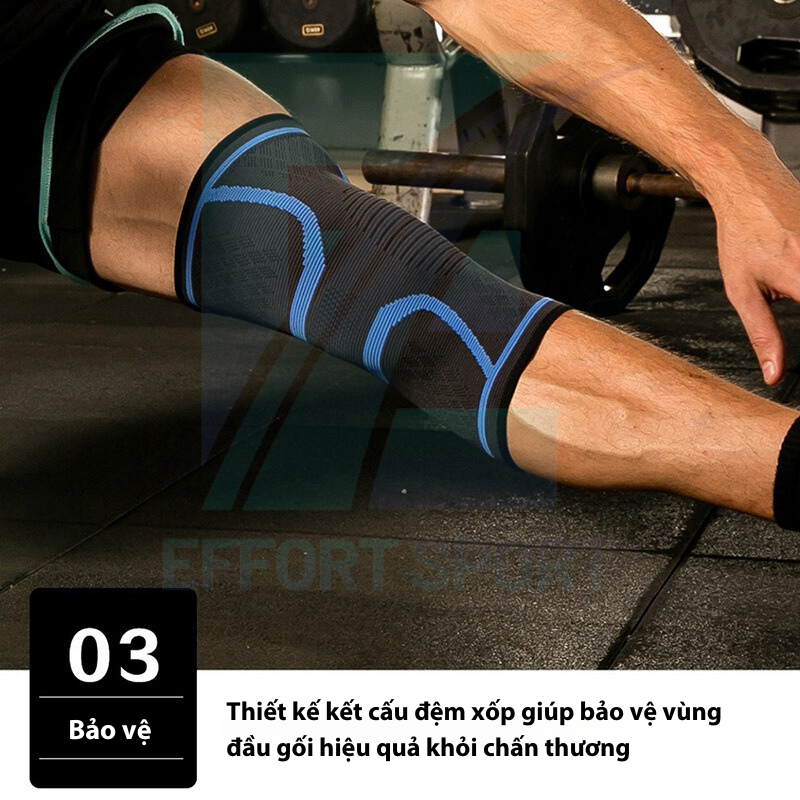 Bó gối bảo vệ Effort Sport, Đai bó gối giảm chấn thương khi chơi thể thao, đá bóng-DAGOI07