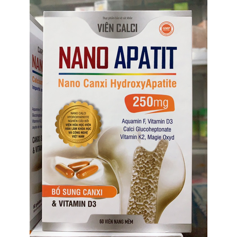 Canxi NANO APATIT bổ sung canxi cho cơ thêr giúp phòng ngừa loãng xương,xốp xương,phát triển xương v