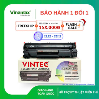 [HỎA TỐC] Hộp mực máy in Canon LBP 6000/ 6230/ 6030/ 3250, HP P1505/ M1120(mã CB436A), V-TECH, đã có sẵn mực, in đậm nét