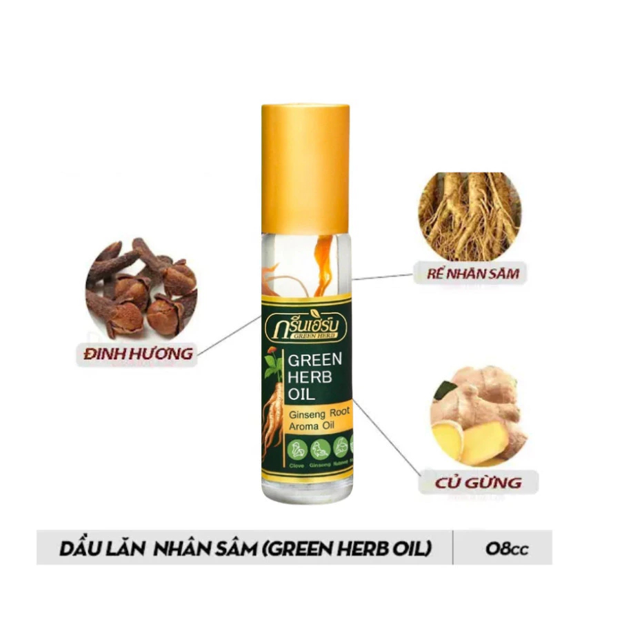 Dầu Lăn Nhân Sâm Thái Lan  Green Herb 8ml