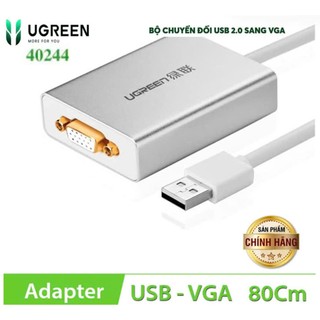 Cáp chuyển usb 2.0 to vga ugreen 40244 loại cao cấp vỏ nhôm