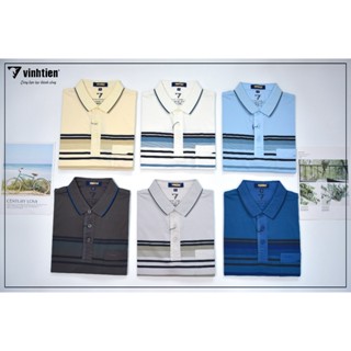 Áo Thun Polo Nam Trung Niên Viền Cổ, Vải Cotton Sorona Regular Fit Vĩnh Tiến 425 - Nhiều Màu