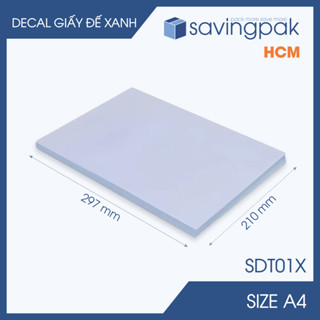 SDT01X - Xấp 50 tờ giấy decal đế xanh khổ A4 - Giấy in đơn hàng, nhãn dán, sticker đế xanh