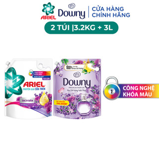  Combo Nước Giặt ARIEL Hương Downy Nước Hoa Oải Hương Túi 3.65KG & Nước Xả Vải DOWNY Hương Hoa Oải Hương Nước Pháp Túi 3L 