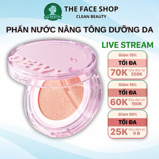  Phấn nước nâng tông dưỡng da Lâu trôi Hàn Quốc 2023 THE FACE SHOP DEWY LASTING VEGAN TONE-UP CUSHION SPF33+ PA++ 