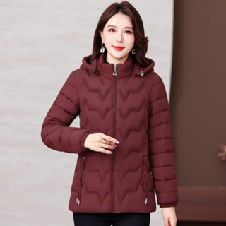 Áo khoác phao nữ trung niên tặng mẹ LYBEE AL049 mặc ấm, giữ nhiệt
