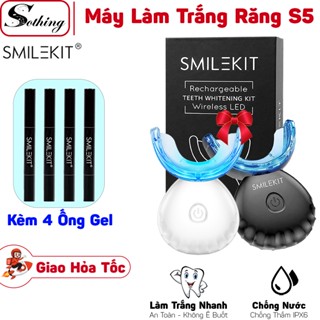 Máy Làm Trắng Răng Smilekit S5 Hiệu Quả Nhanh Không Ê Buốt - Kit Trắng Răng Nhanh Kèm 4 Ống Gel Bảo Hành 12 Tháng 