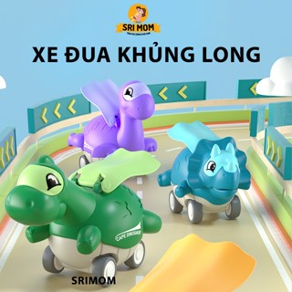 Xe đồ chơi khủng long mini đáng yêu, nhựa ABS an toàn cho bé đồ chơi vận động ô tô địa hình chạy cót không dùng pin