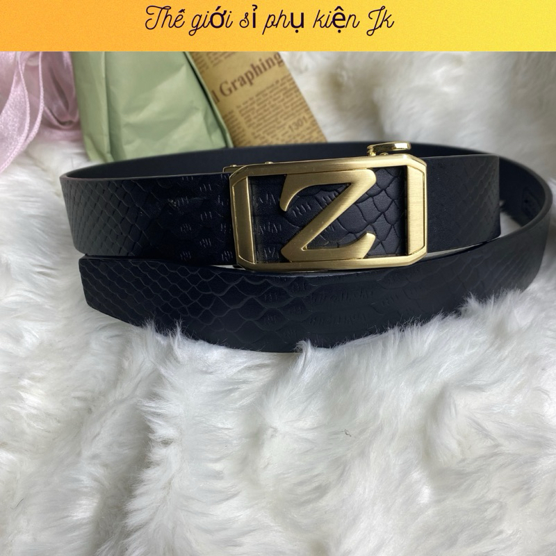 Thắt Lưng Nam Da Bò Khoá Chữ Z Màu Vàng(n09)