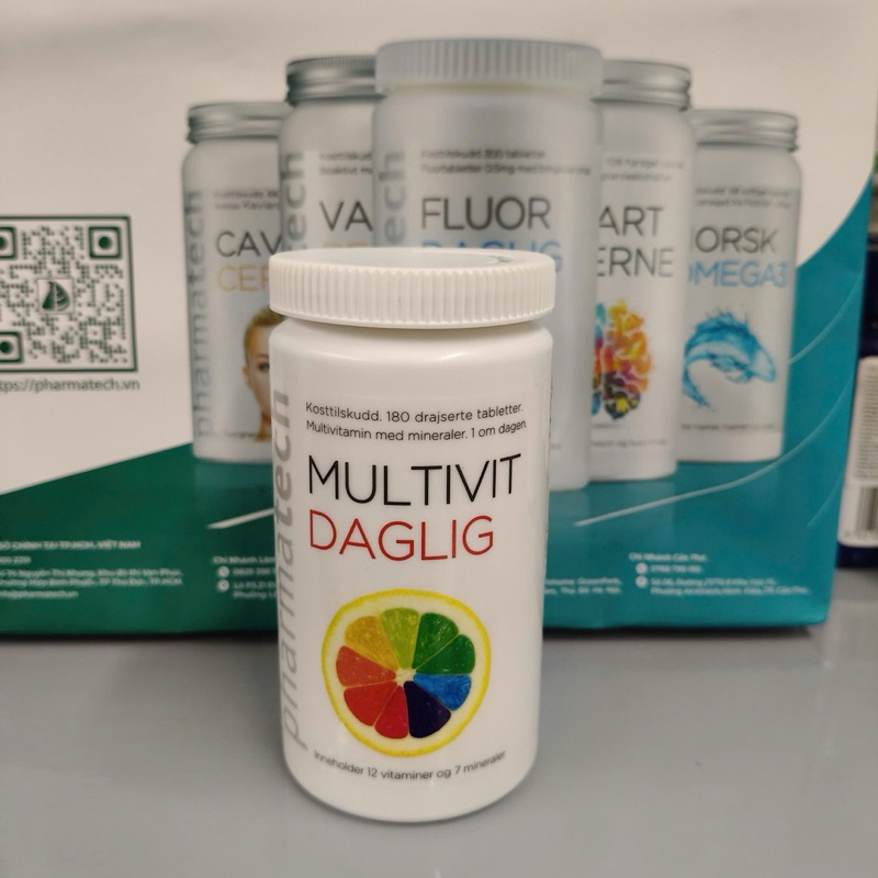 [ pharmatech ] viên uống vitamin Multivit Daglig bổ sung 12 loại vitamin tổng hợp và 7 khoáng chất cho cơ thể