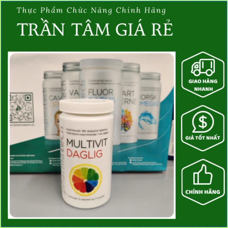 [ pharmatech ] viên uống vitamin Multivit Daglig bổ sung 12 loại vitamin tổng hợp và 7 khoáng chất cho cơ thể