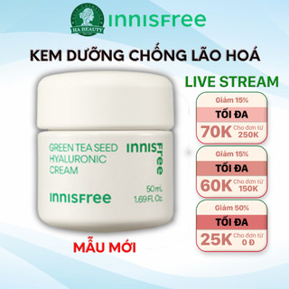  Kem dưỡng ẩm trà xanh chống lão hóa innisfree Green Tea Seed Hyaluronic Cream 50ml 