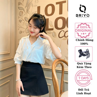 Áo Sơ Mi Nữ Cổ Chéo Cotton Lạnh Thiết Kế  Mềm Mịn Màu Xinh BRIYO SM26