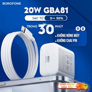 Sạc nhanh PD 20W Borofone BAS13 BA81 dây dài 1 mét hỗ trợ dòng sạc nhanh 9V 2.2A