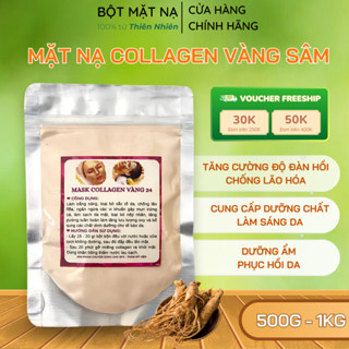   1kg  Mặt nạ Collagen dẻo thạch vàng sâm handmade dưỡng ẩm phục hồi da - Bột mặt nạ thiên nhiên 