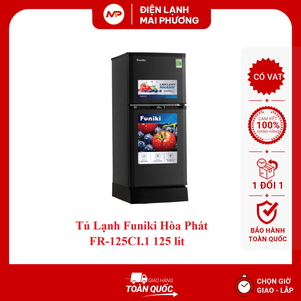 [SHIP TOÀN QUỐC]Tủ lạnh Funiki 120L 125CI.1 – tiết kiệm điện, êm ái, Bảo hành 24 tháng tại nhà