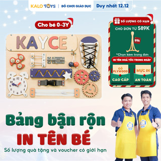 Đồ Chơi Cho Bé, Bảng Bận Rộn Gỗ In Tên Bé Green Busy Board 1-3 Tuổi - Đồ Chơi Rèn Luyện Kỹ Năng | Trò Vui BB10