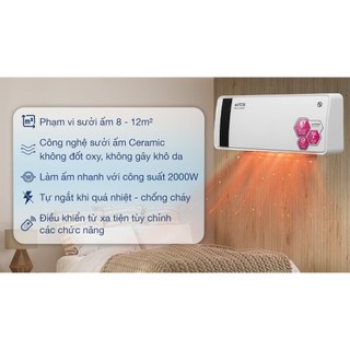 Máy sưởi gốm Ceramic Mutosi MCH-2000/HARE HR-HT2003 công suất 2000w