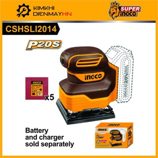 Máy chà nhám vuông INGCO CSHSLI2014 dùng pin 20V kích thước đáy 110mmx100mm (máy chưa kèm pin & sạc)