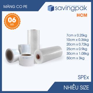 SPE1x - 1 cuộn màng co PE trong suốt - Size trung lớn - Cuộn màng bọc PE, màng chít quấn hàng