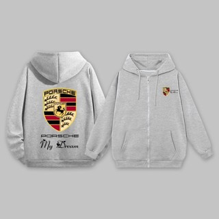Hoodie Zip - Áo Khoác Nỉ Khóa Kéo unisex PORSCHE form rộng crop chất liệu 100% cotton nỉ bông cao cấp