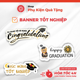 Banner 2025 - 10 Tờ Banner Tốt Nghiệp 2025 , Tag, Thiệp gắn Lẳng Hoa, Lễ, Giấy Trắng dày, cứng cáp