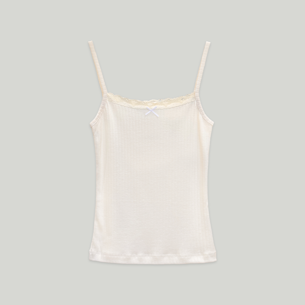 Áo hai dây phối ren và đính nơ ngực NAKED by V - Lace Camisole ver.2 | BigBuy360 - bigbuy360.vn