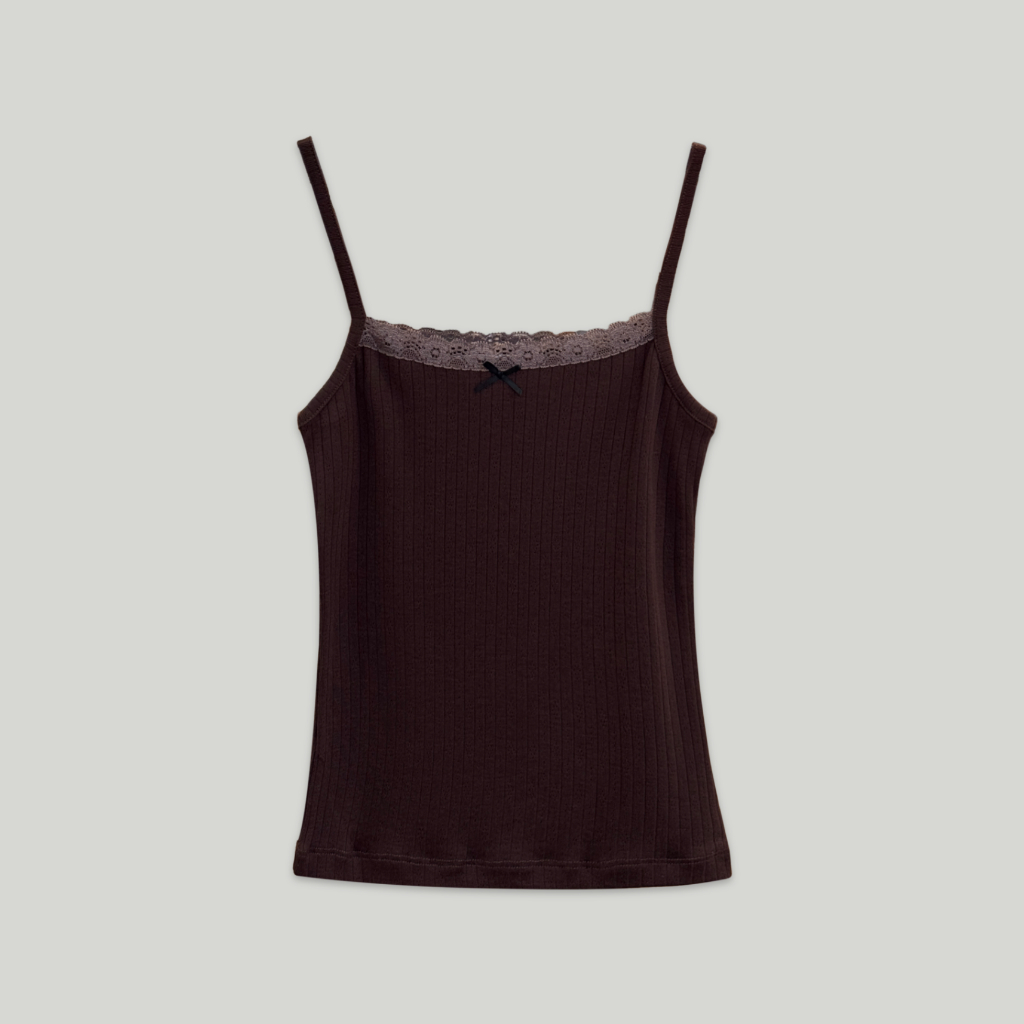 Áo hai dây phối ren và đính nơ ngực NAKED by V - Lace Camisole ver.2 | BigBuy360 - bigbuy360.vn