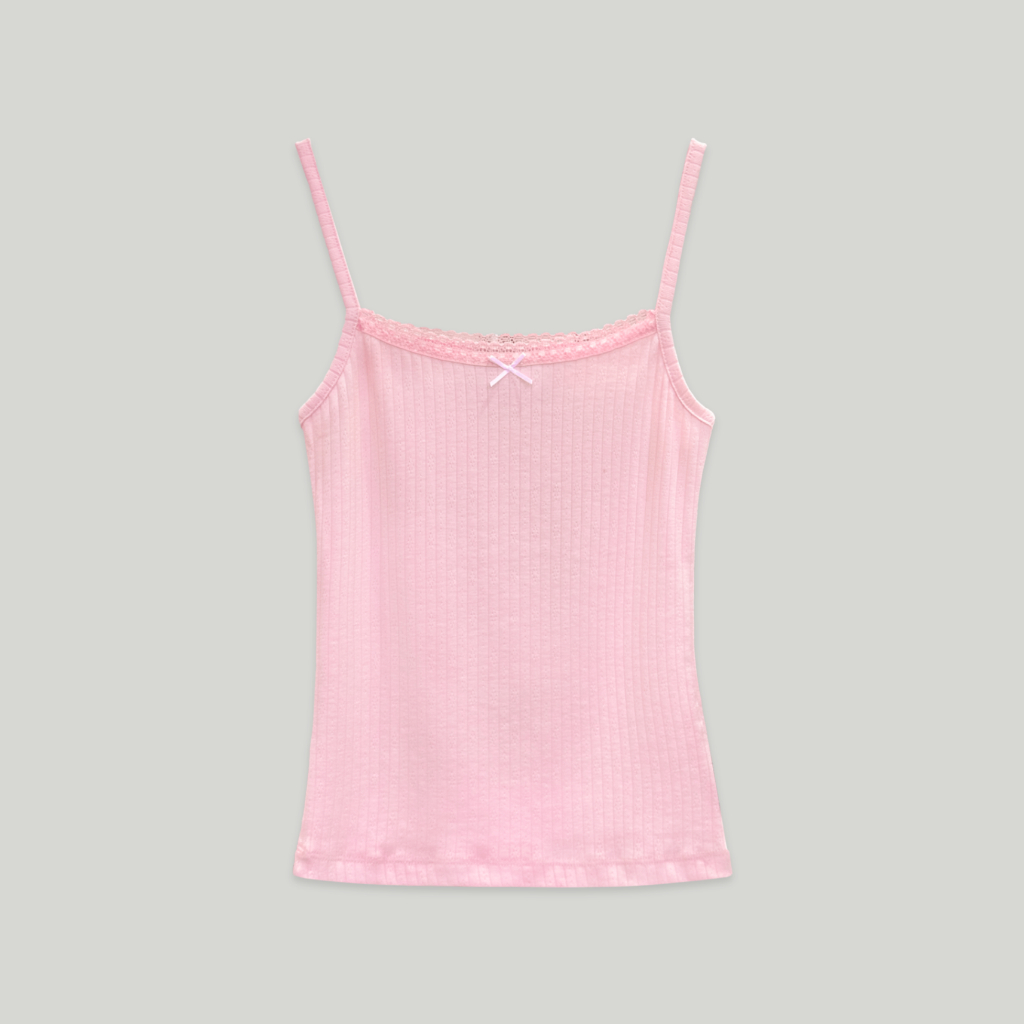 Áo hai dây phối ren và đính nơ ngực NAKED by V - Lace Camisole ver.2 | BigBuy360 - bigbuy360.vn