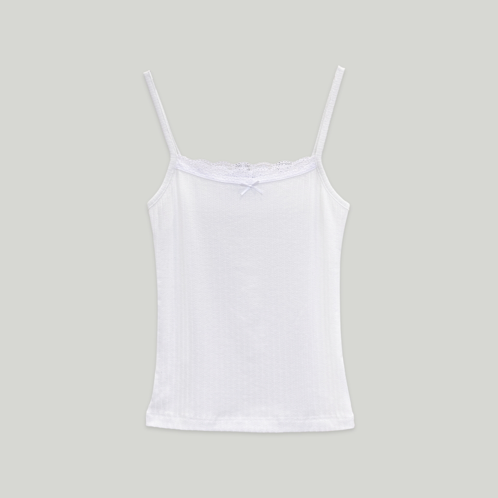 Áo hai dây phối ren và đính nơ ngực NAKED by V - Lace Camisole ver.2 | BigBuy360 - bigbuy360.vn