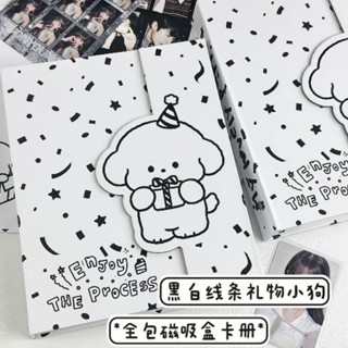  Album Binder A5 nam châm cún con trắng đen sổ đựng ảnh thẻ hình card bo góc thần tượng idol 