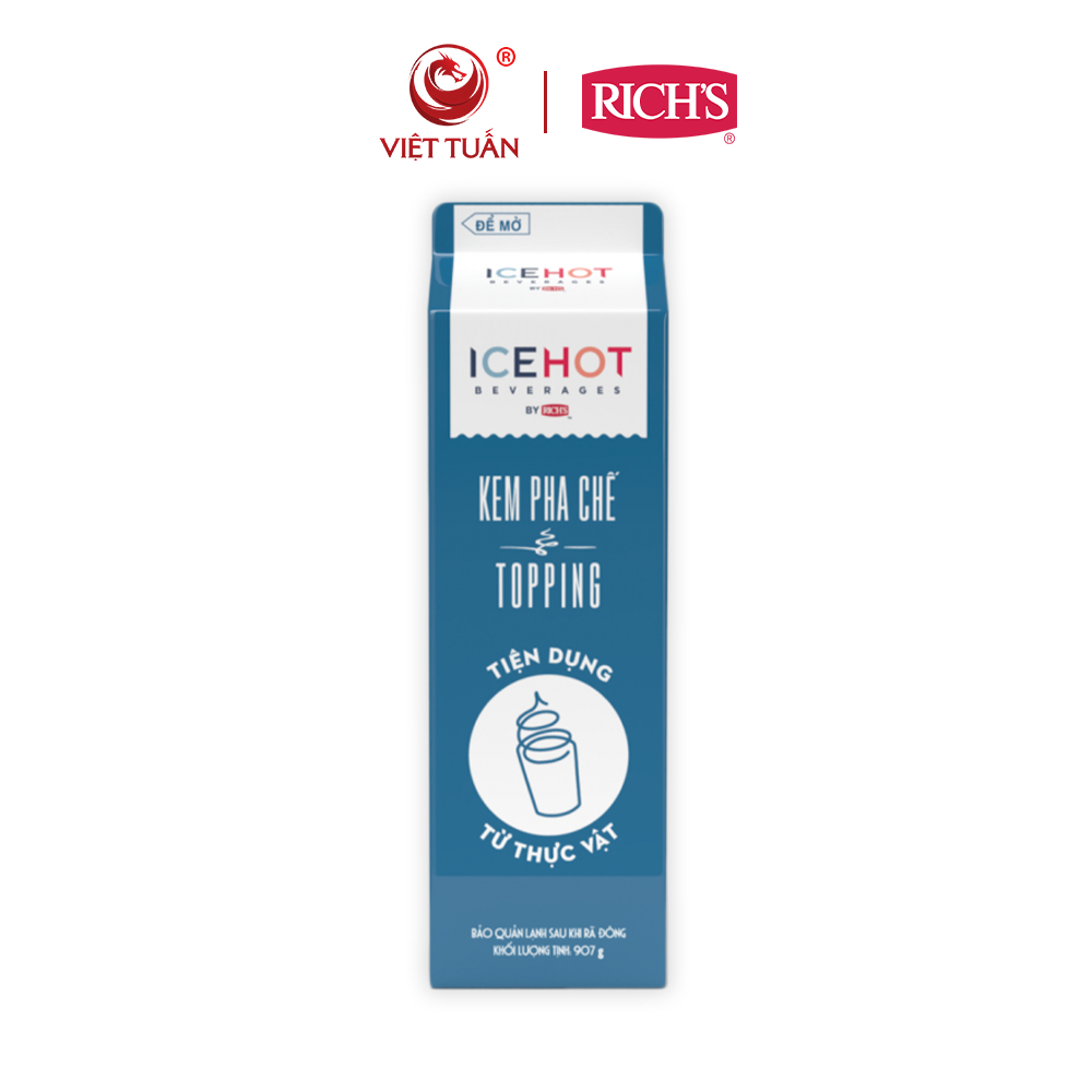 (HỎA TỐC) Kem Pha Chế Topping Ice Hot 907g Hương Vị Thơm Ngon, Chi Phí Tối Ưu, Phù Hợp Kinh Doanh