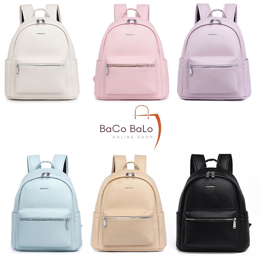 Balo Da Đi Học Size 37/40cm - Họa Tiết Trơn BEISEN 24061/25166, Chất Liệu Da PU, Hàng Quảng Châu