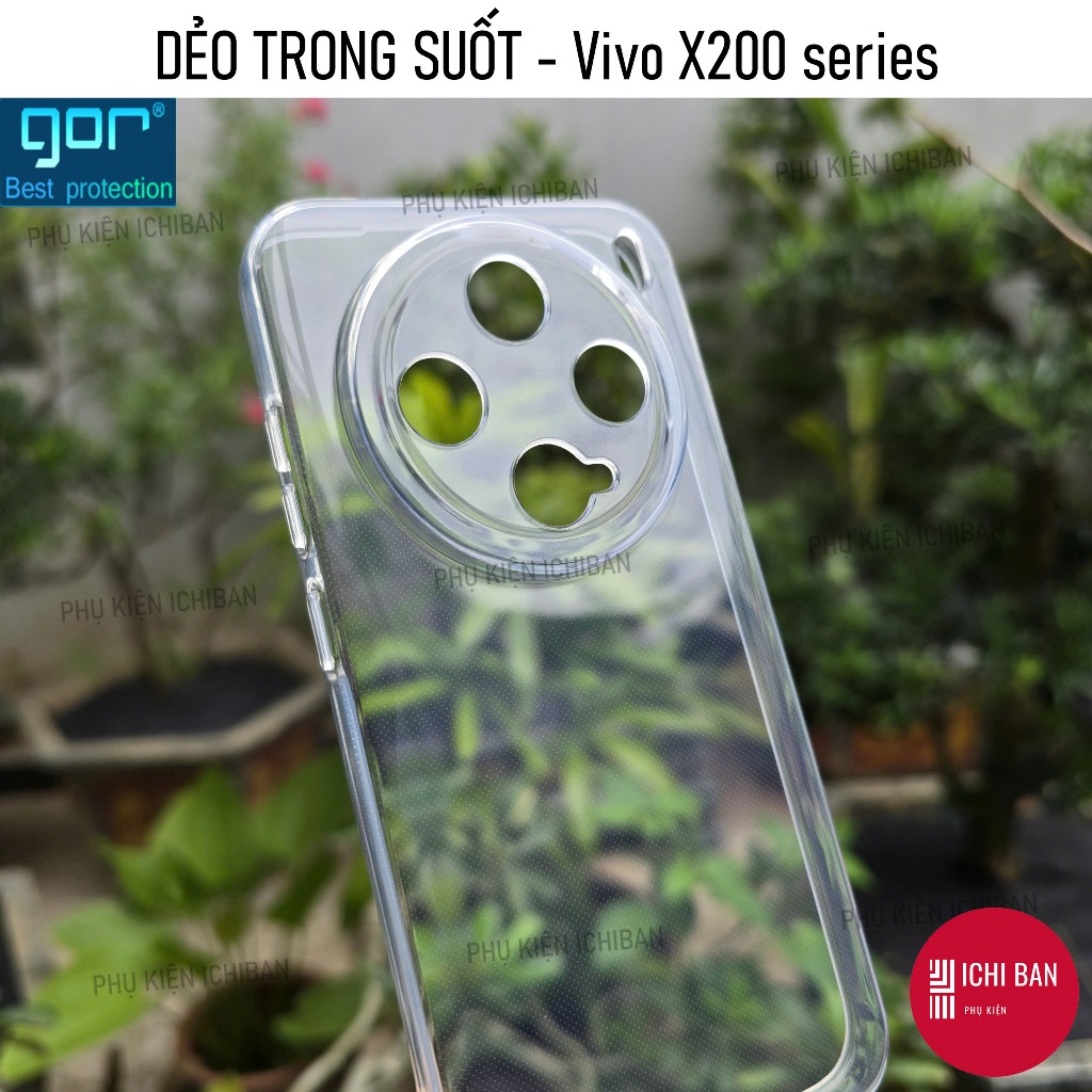 Ốp Lưng Trong Suốt Vivo X200 Pro Mini/ X200 Ultra/ X200 Pro/ X200/ X300 Dẻo Ôm Khít Máy, Có Gờ Bảo V