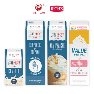 (HỎA TỐC) Kem Pha Chế Topping Ice Hot 907g Hương Vị Thơm Ngon, Chi Phí Tối Ưu, Phù Hợp Kinh Doanh