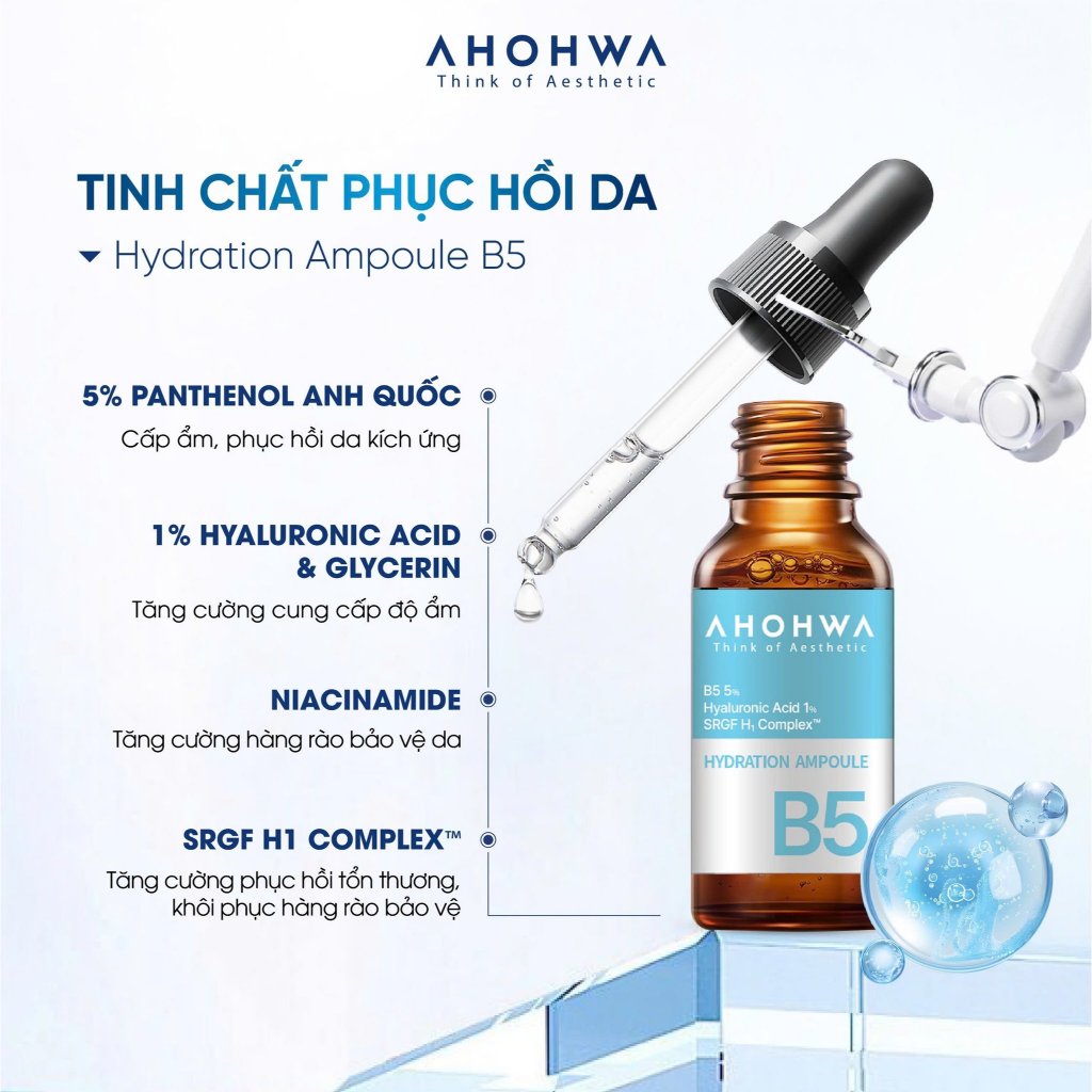Tinh chất B5 cấp ẩm và phục hồi da Ahohwa Hydration Ampoule B5 (30ml) - dalieu24h