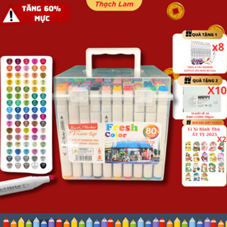 Hỏa tốc Tặng Nhiều Qùa Bút Màu Marker Touch PARKER 48/60/80 Cây Chuyên Nghiệp Kèm hộp nhựa Họa Cụ Tô Màu Dạ Vẽ Tranh
