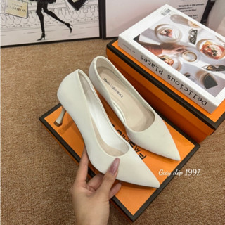 Giày cao gót nữ mũi nhọn chất tuyết nhung mềm cao cấp full hộp kiểu dáng cơ bản thanh lịch cao 5cm ( AH15 )
