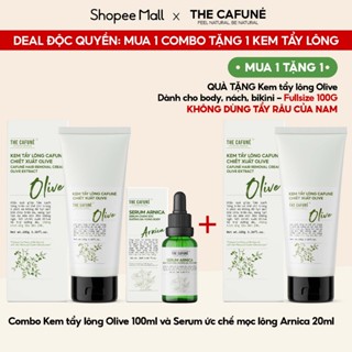 [DEAL TẶNG KEM TẨY LÔNG] Combo Kem Tẩy Lông Olive Và Serum Dưỡng Cafuné Triệt Lông Vùng Bikini, Chân, Tay, Nách 100g