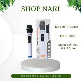 Micro đa năng Ehoona E15 dùng cho Loa kéo, Amly, soundcard có jack chuyển đổi 3.5